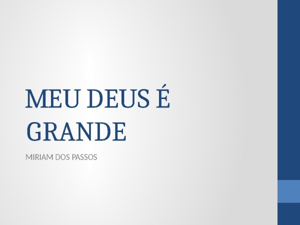 MEU DEUS É GRANDE - página 1