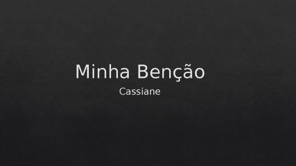 Minha Benção - Cassiane - página 1