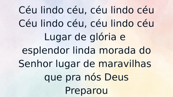 Vou Voar Para o Céu - Imagine  - Céu Lindo Céu - Vem Me Buscar - o Noivo (medley) - página 8