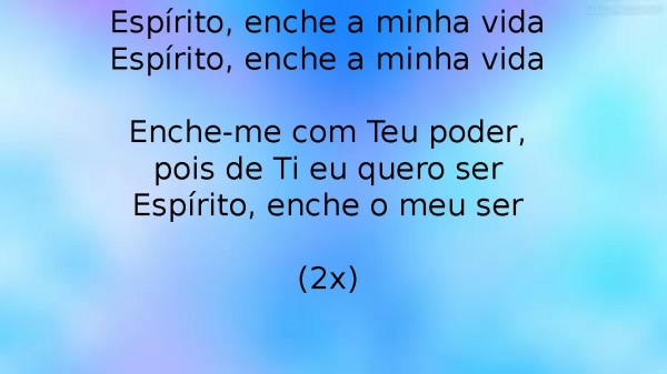 Espírito enche a minha vida -Ao único - página 1