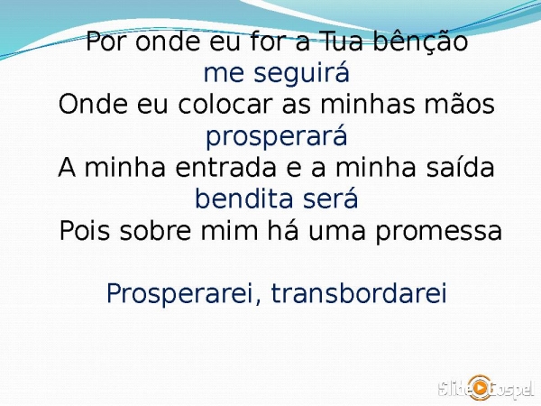 POR ONDE EU FOR A TUA BENÇÃO - página 1