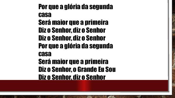 A Glória DA SEGUNUDA CASA TOQUE NO ALTAR - página 2