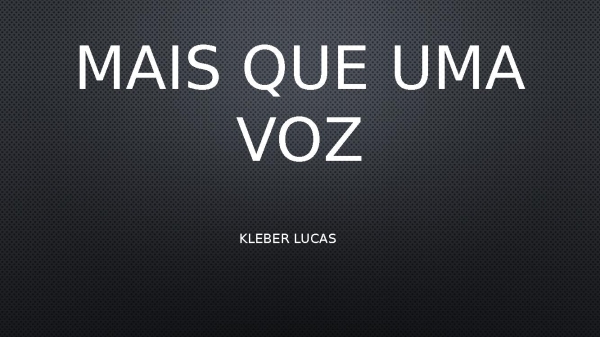 Mais Que Uma Voz - página 1