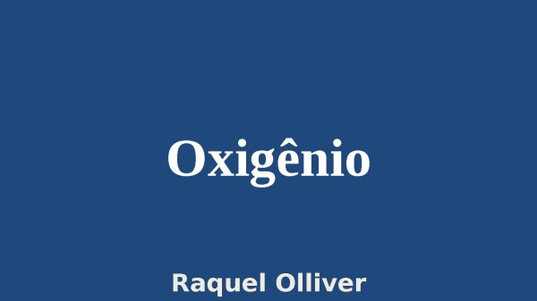 Oxigênio - página 1